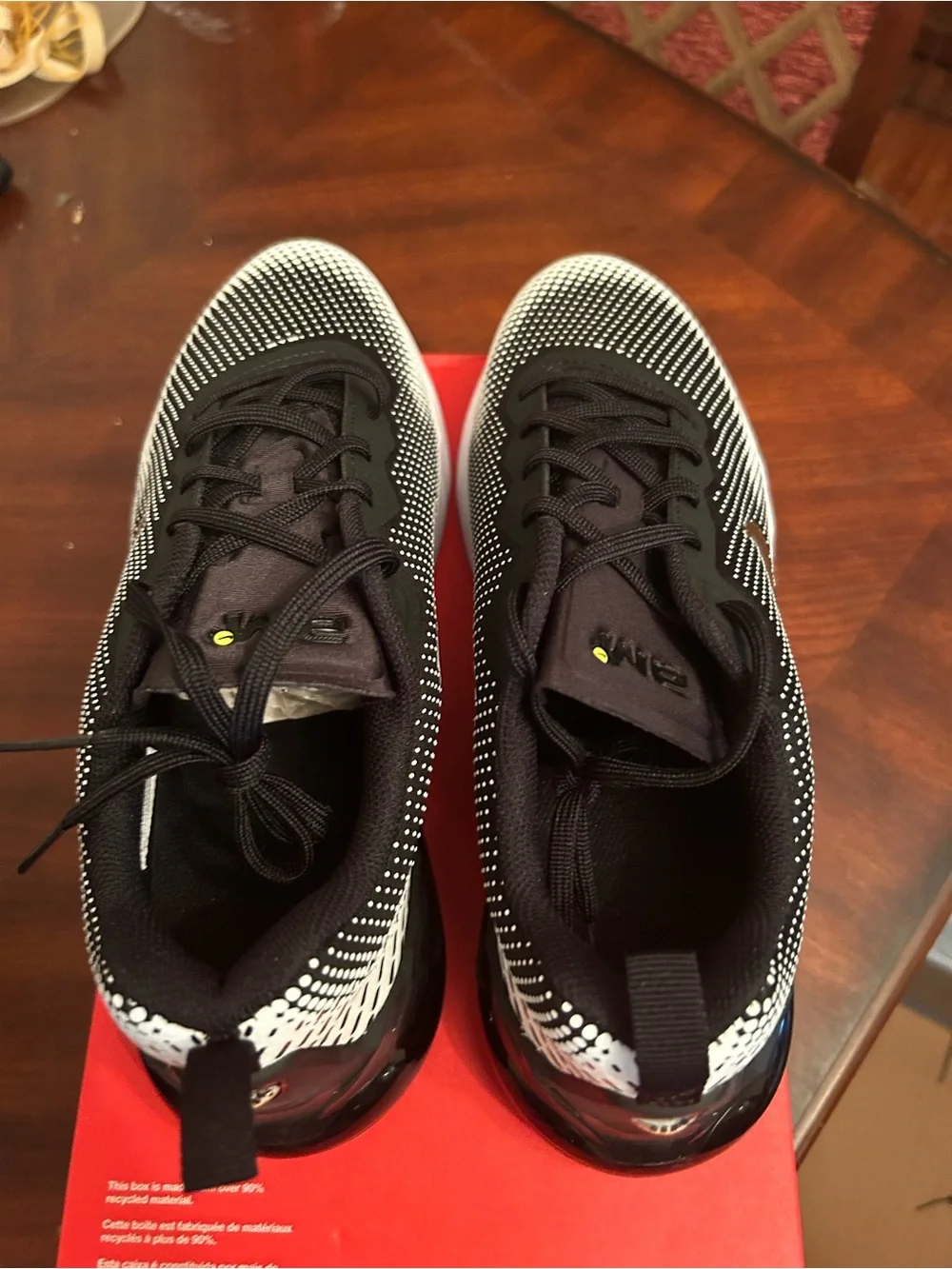 Women’s Nike Air Max Black White Sneakers with Gold Swoosh